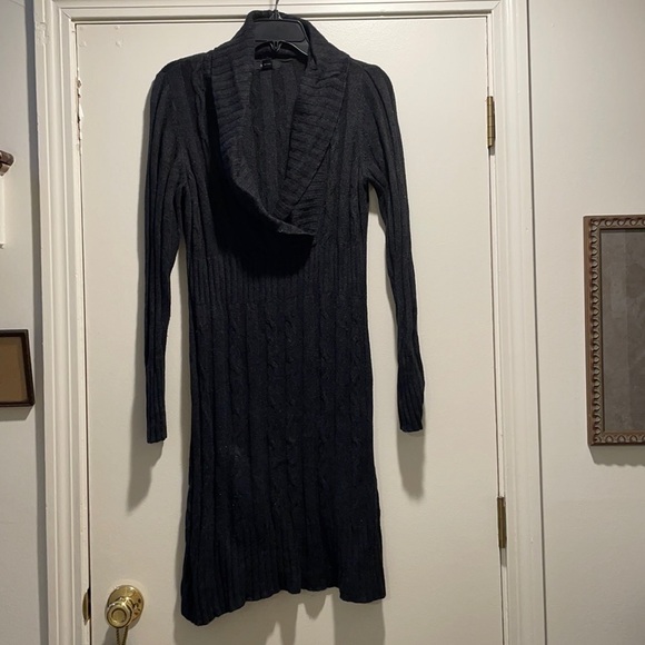 𝅺ALFANI Sweater Dress Cable knit with Shawl Collar - Picture 1 of 4